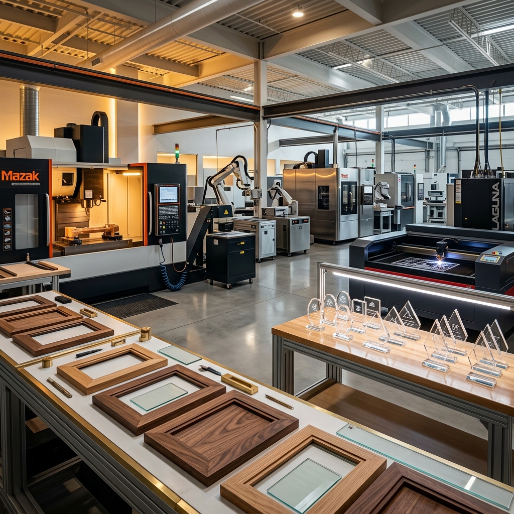 R Creation factory — luxury photo frame production