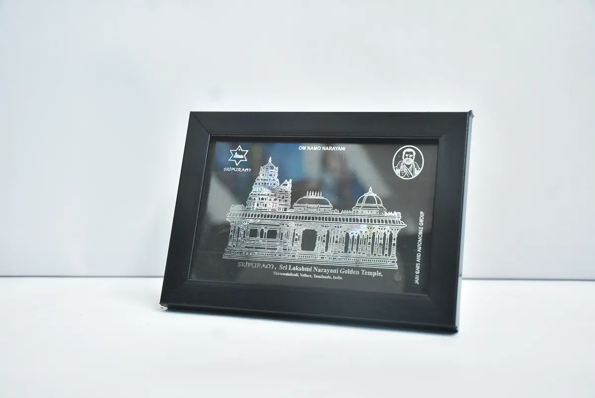 Sripuram Golden Temple Engraved Frame (Side View) 3