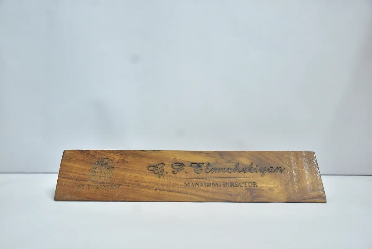 Custom Wooden Desk Nameplate (Premium)